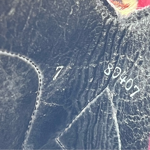 Vintage Code West Cowboy Boots Statement Western Genuine Leather Red Tan Black 7 - Picture 10 of 14